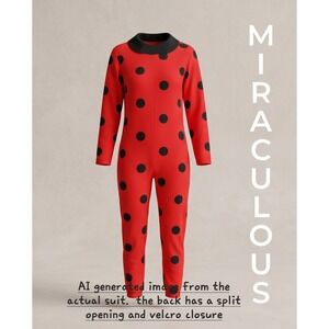 Nickelodeon Miraculous Ladybug Costume Bodysuit Youth Small Red Black Polka Dot